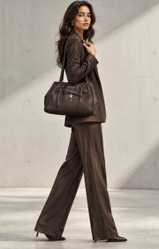 Classic Grayish Brown Leather Tote Bag by Juicy Couture