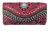 Bella Pu Leather Fringe Western Crossbody Wallet