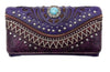 Bella Pu Leather Fringe Western Crossbody Wallet