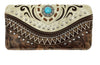 Bella Pu Leather Fringe Western Crossbody Wallet