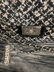 Black & White Tweed Chain Shoulder Bag by Karl Lagerfeld