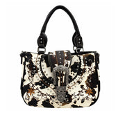 Cow Print Western Leather Buckle Crossbody Purse