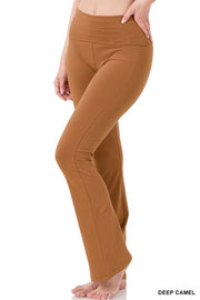 PREMIUM COTTON FOLD OVER YOGA FLARE PANTS