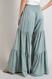 TIERED WIDE LEG PANTS