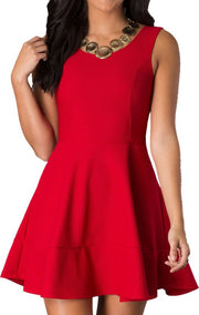 JUNIORS SLEEVELESS PARTY DRESS WITH ZIPPER BACK