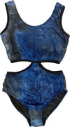 JUNIORS TIE DYE MONOKINI BATHING SUIT