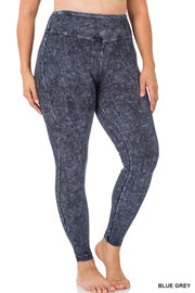 PLUS MINERAL WASHED WIDE WAISTBAND YOGA LEGGINGS