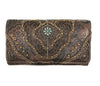 Women Western Floral Damask Medallion Crossbody Wallet