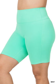 PLUS ATHLETIC HIGH RISE BIKER SHORTS