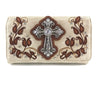 Floral Leaves Cross Western Crossbody Wallet