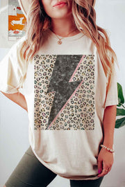 LEOPARD LIGHTNING GRAPHIC PLUS SIZE TEE / T-SHIRT