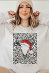 CATTLE CHRISTMAS GRAPHIC SWEATSHIRT PLUS SIZE
