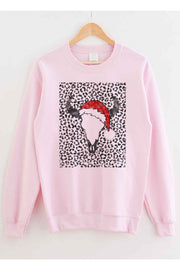 CATTLE CHRISTMAS GRAPHIC SWEATSHIRT PLUS SIZE