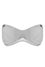 Futuristic Oversized Rimless Wraparound Sunglasses