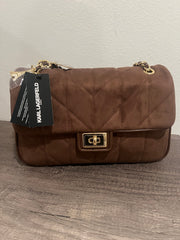 Karl Lagerfeld Quilted Chocolate Brown Chain Shoulder Bag