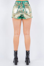 Metallic Foil Short in Green