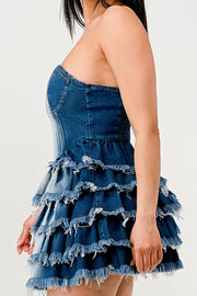 Denim Delight Tiered Ruffle Dress