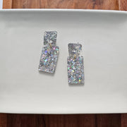 Ida Earrings - Silver Glitter