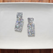 Ida Earrings - Silver Glitter