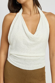 COWL NECK HALTER TOP