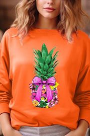 Coquette Pineapple Graphic Fleece Sweatshirts