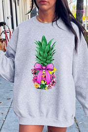 Coquette Pineapple Graphic Fleece Sweatshirts