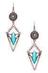 Turquoise Stone Drop Earrings