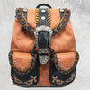 Western Leather Buckle Backpack