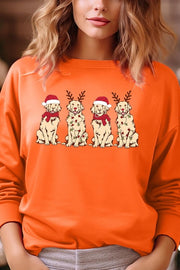 Christmas Dogs Graphic Fleece Sweatshirts