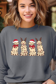 Christmas Dogs Graphic Fleece Sweatshirts