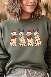 Christmas Dogs Graphic Fleece Sweatshirts