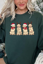 Christmas Dogs Graphic Fleece Sweatshirts