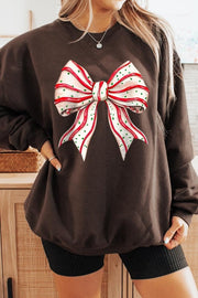 Christmas Tree Cake Bow Graphic Fleece Sweatshirts