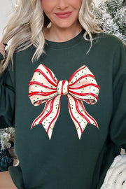 Christmas Tree Cake Bow Graphic Fleece Sweatshirts