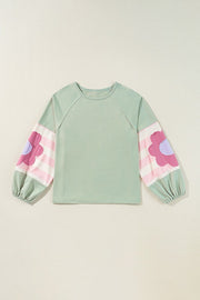 Women Flower Patchwork Oversized Sweatshirts