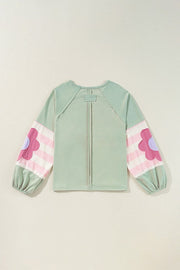 Women Flower Patchwork Oversized Sweatshirts