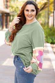 Women Flower Patchwork Oversized Sweatshirts