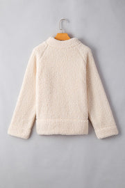 Women Solid Fleece High Neck Pullover Sweatshirt
