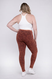 PLUS MINERAL WASHED WIDE WAISTBAND YOGA LEGGINGS
