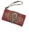 Classic Western Buckle Crossbody Trifold Wallet