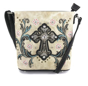 Cross Flower Blossom Western Crossbody Purse