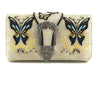 Butterfly Embroidered Buckle Crossbody Wallet