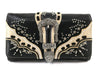 Studded Rhinestone Buckle Women Crossbody Wallet