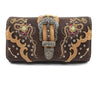 Daisy Floral Embroidery Buckle Wallet