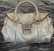 Celine Silver Leather Top-Handle Satchel