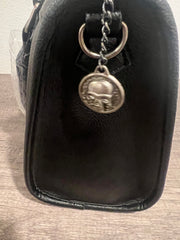 Ed Hardy Black Embellished Skull & Rose Satchel Bag w/ Strap