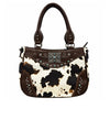Rectangle Concho Cow Print Western Crossbody Purse