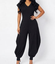 SOFT JUMPSUIT FEATURING A V-NECKLINE