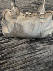 Celine Silver Leather Top-Handle Satchel