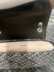 Black & White Tweed Chain Shoulder Bag by Karl Lagerfeld